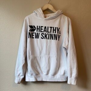 Healthy is the New Skinny White Hoodie sz L